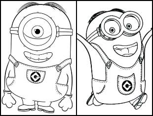 Desenhos dos Minions para imprimir e colorir
