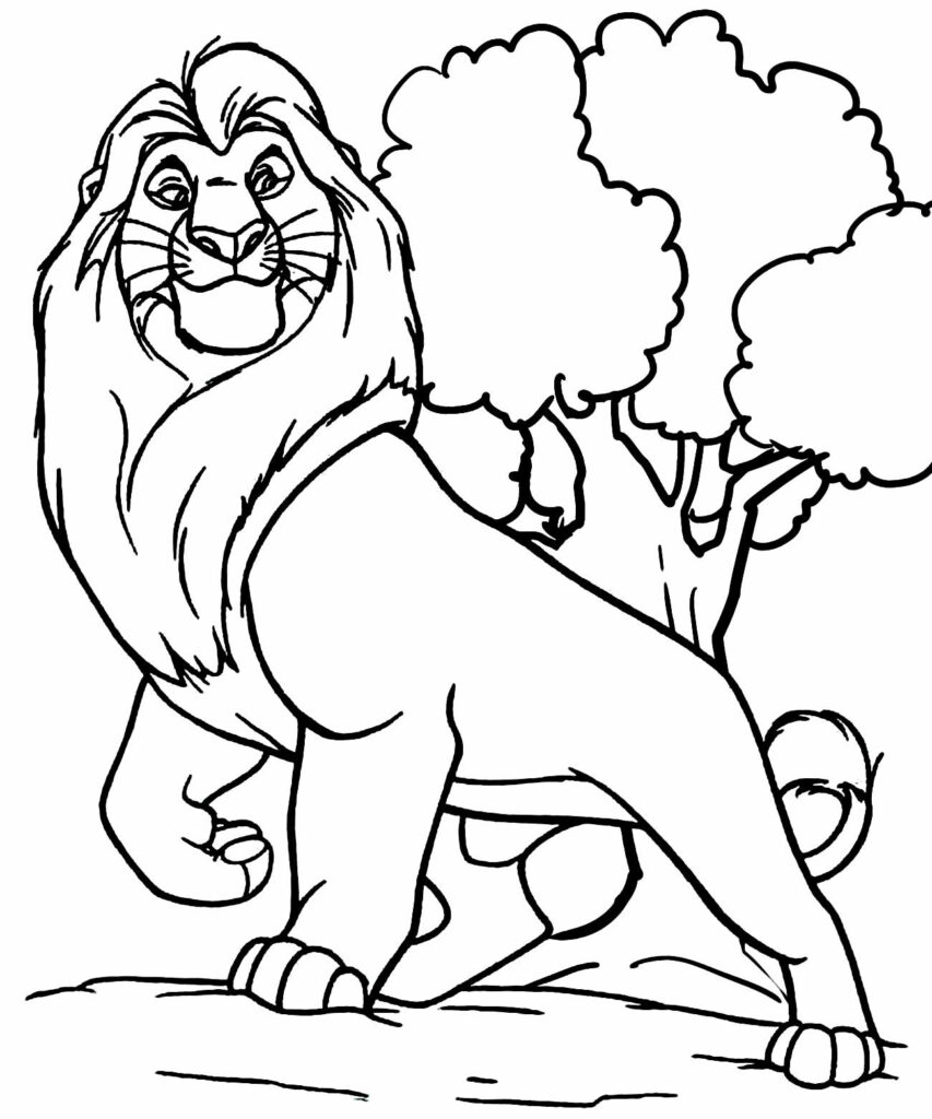 Desenho do Rei Leão para pintar