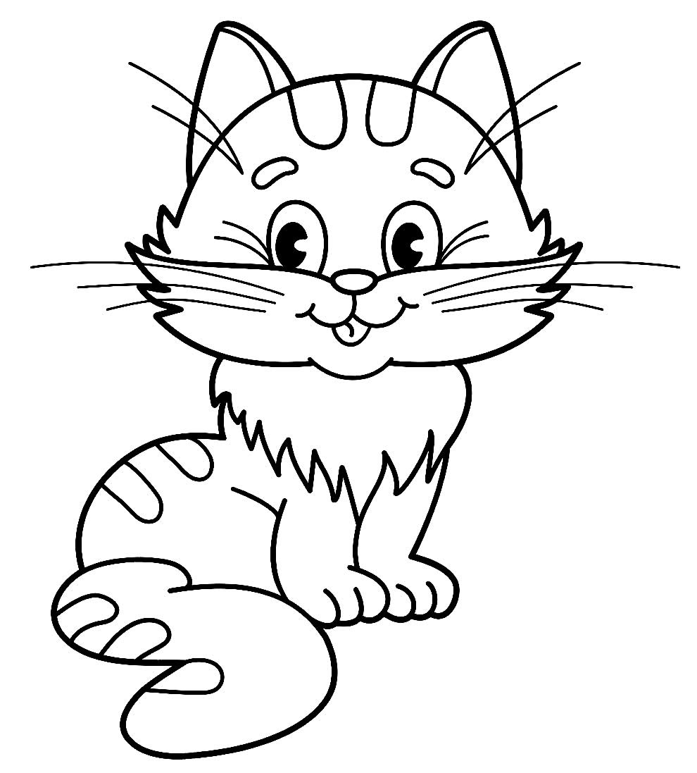 Desenhos infantis de gatos para pintar