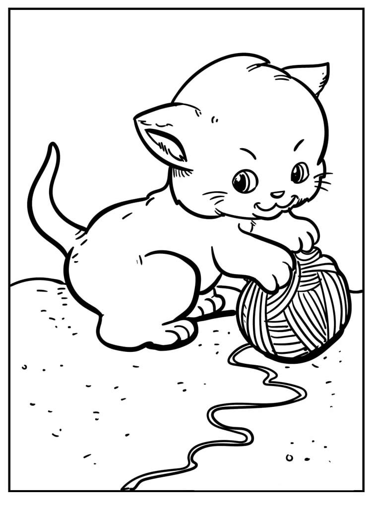 Desenho de gatinho para colorir