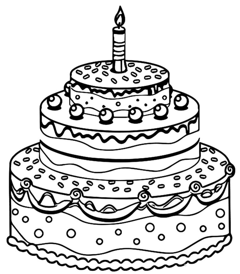Desenhos de bolo de aniversário para colorir - Pop Lembrancinhas