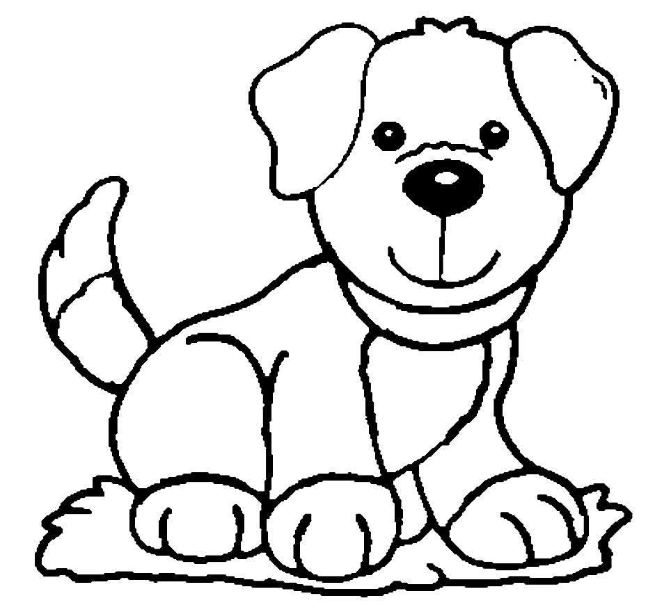 Desenho de cachorrinho fofo para colorir