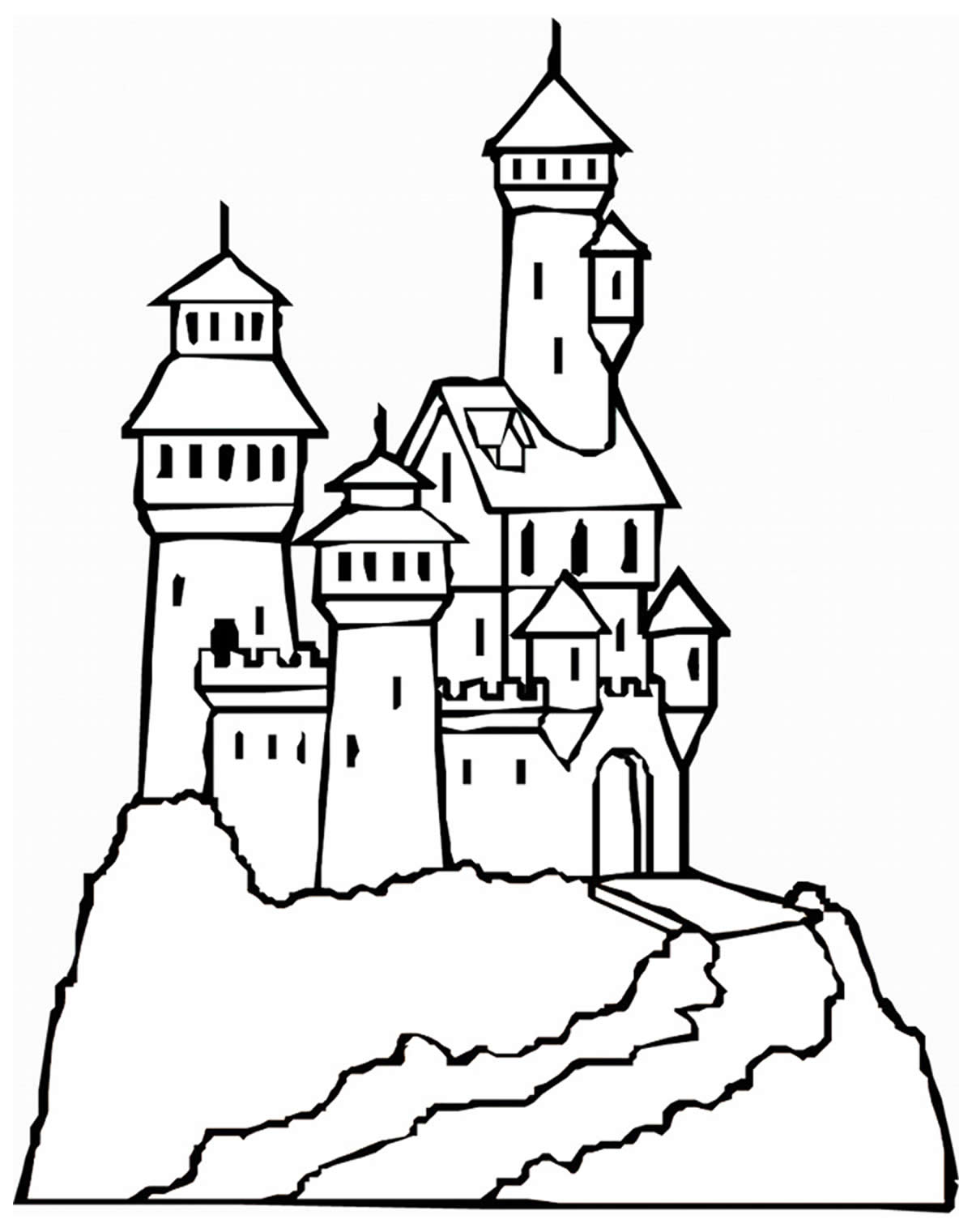 Desenho de castelo para colorir