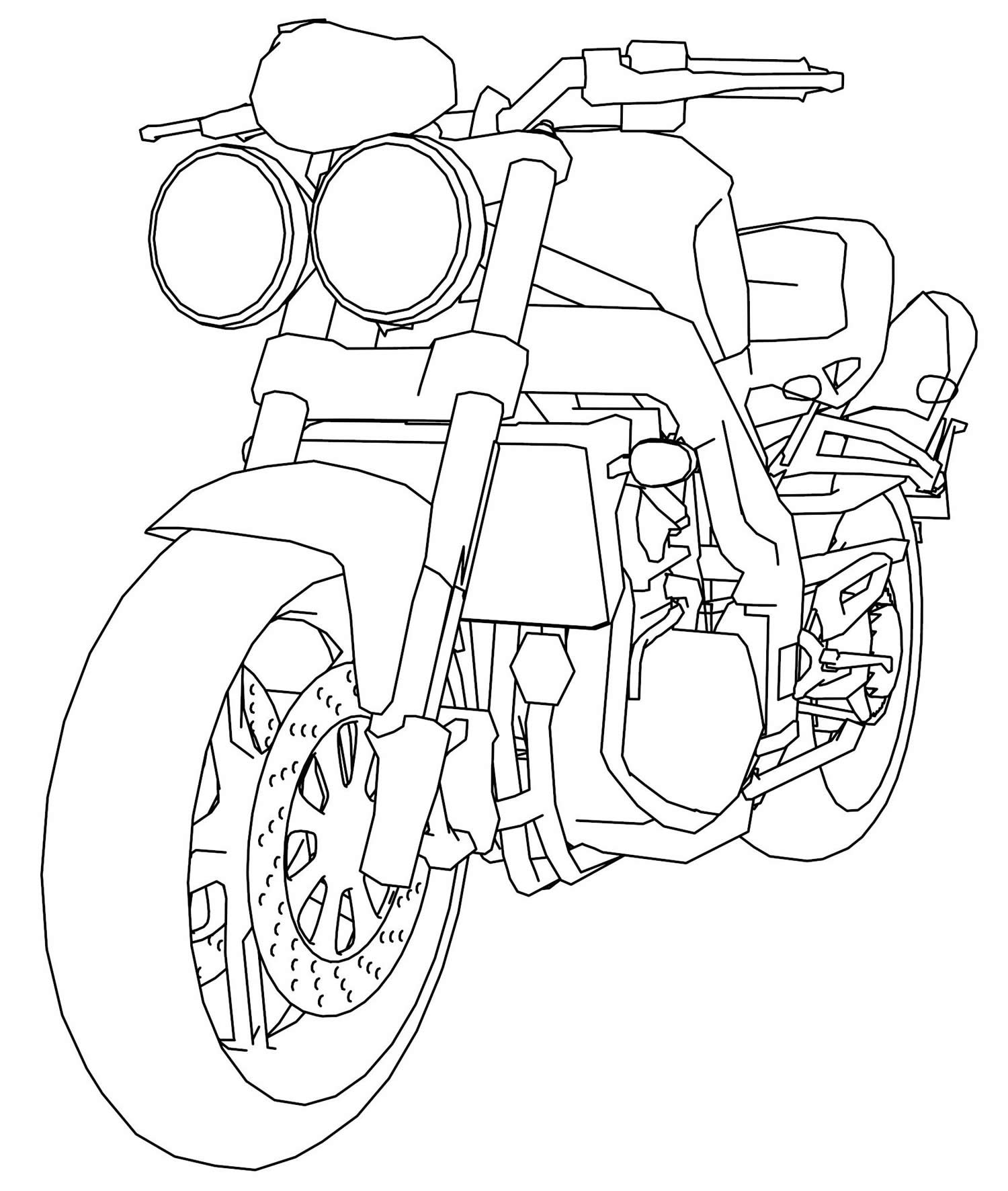 Desenho de moto para colorir