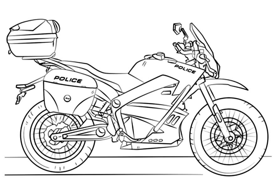 Desenho de Moto para colorir - Molde e imagens para imprimir