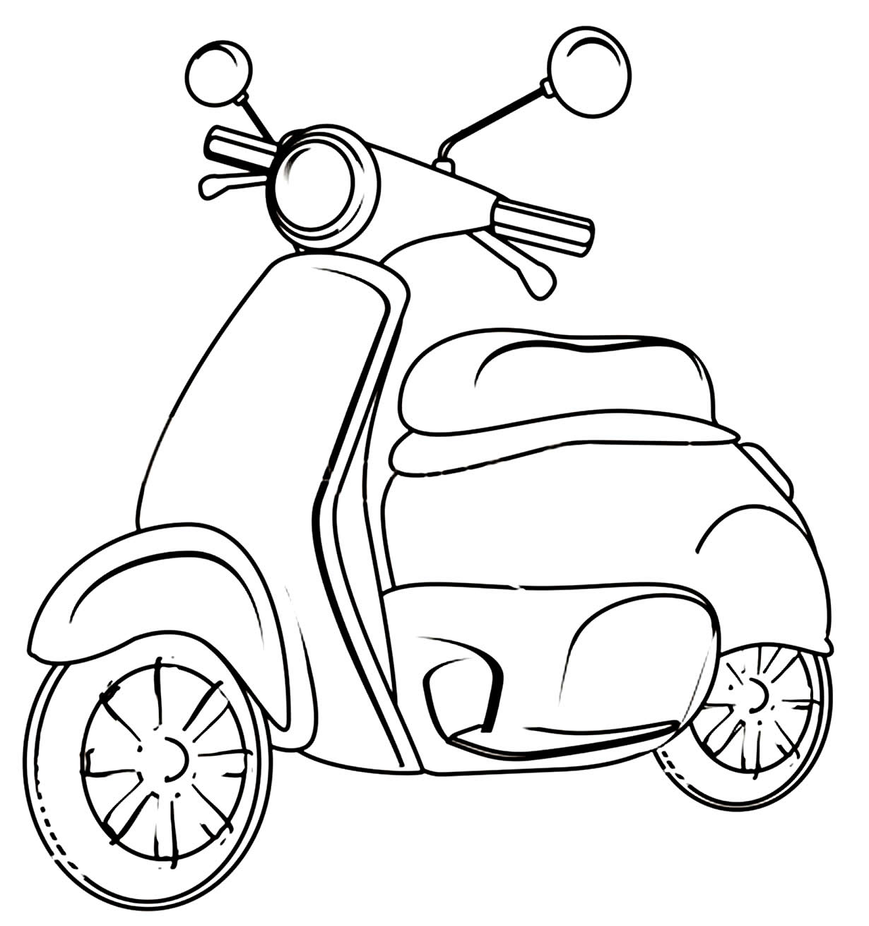 Desenho de Emoji de motocicleta para colorir