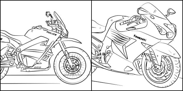 Desenhos de motos para colorir (vários modelos)