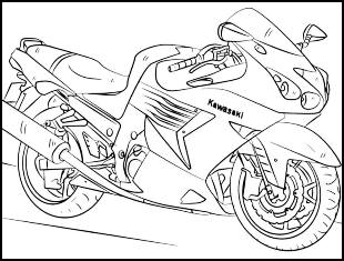 Desenhos de Moto para Colorir, Pintar e Imprimir 