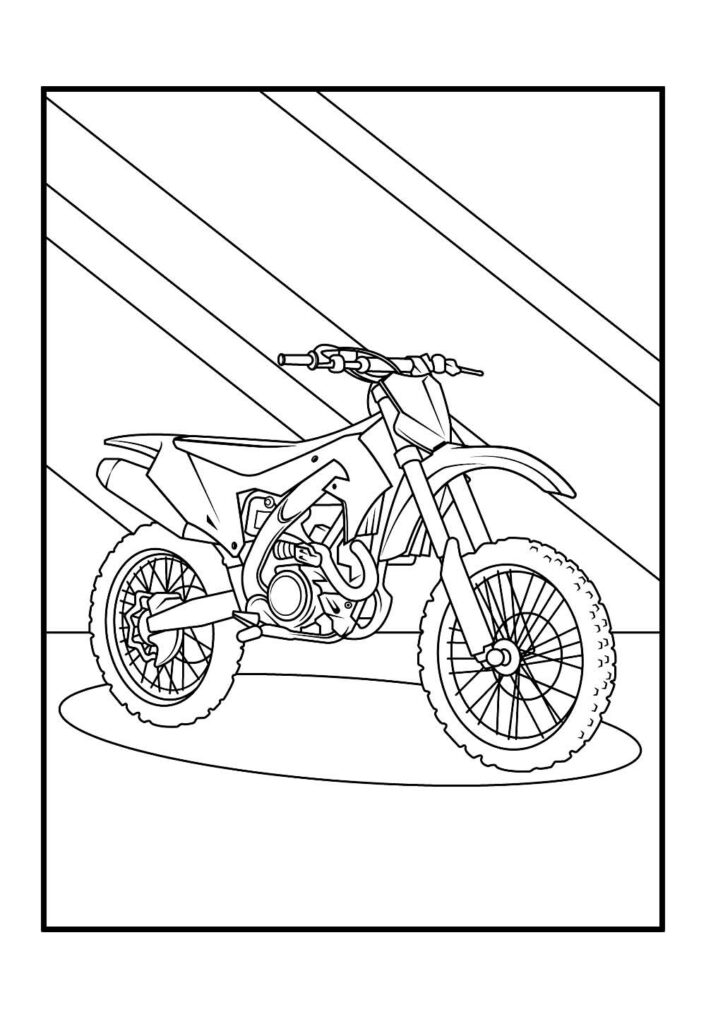 Desenho de Moto para pintar