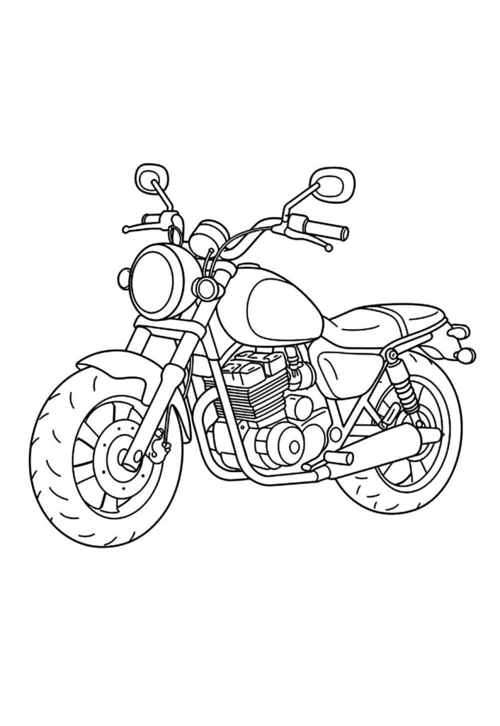 Desenho de Moto para pintar