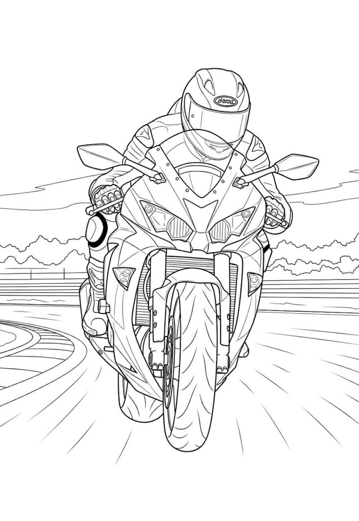 Desenho de Moto para colorir