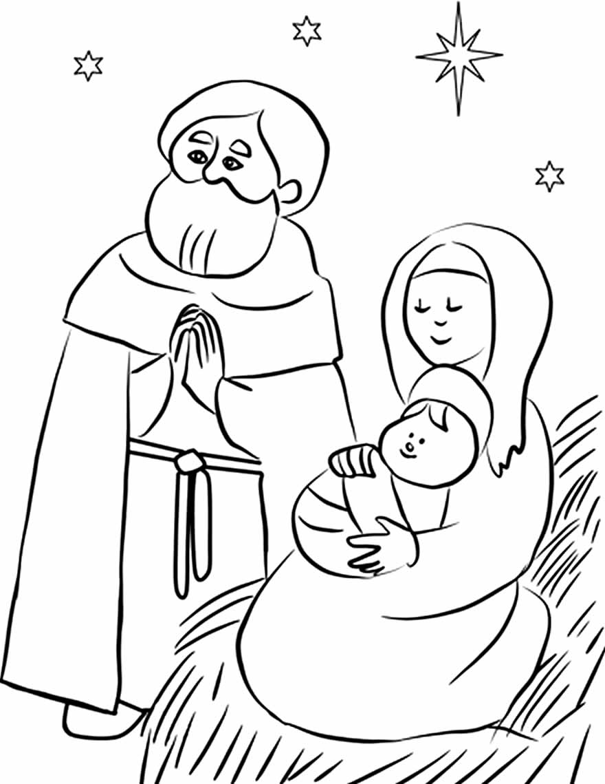 Imagens do Nascimento de Jesus para colorir