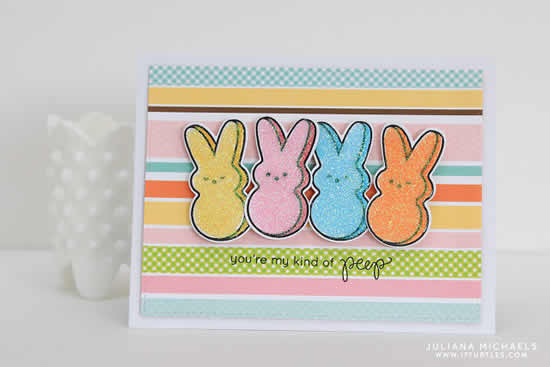 Cartão com coelhinhos para Páscoa
