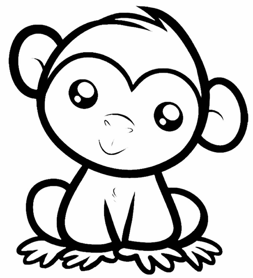 Desenho de macaquinho para pintar