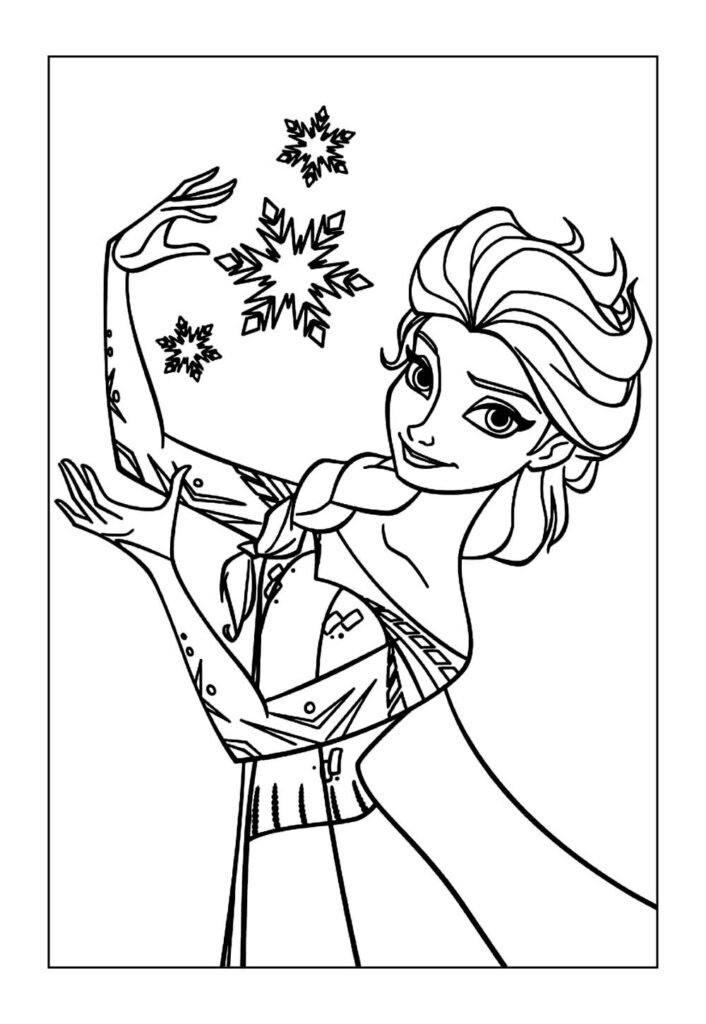 Imagem da Elsa de Frozen para colorir