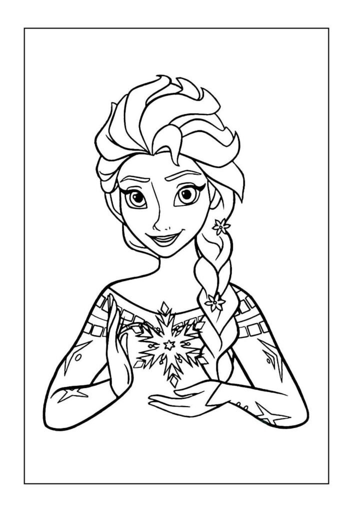 Desenho da Elsa de Frozen para pintar