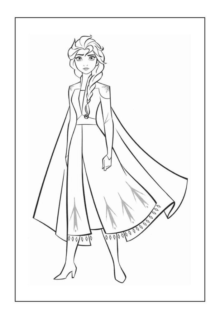 Desenho da Elsa de Frozen para colorir
