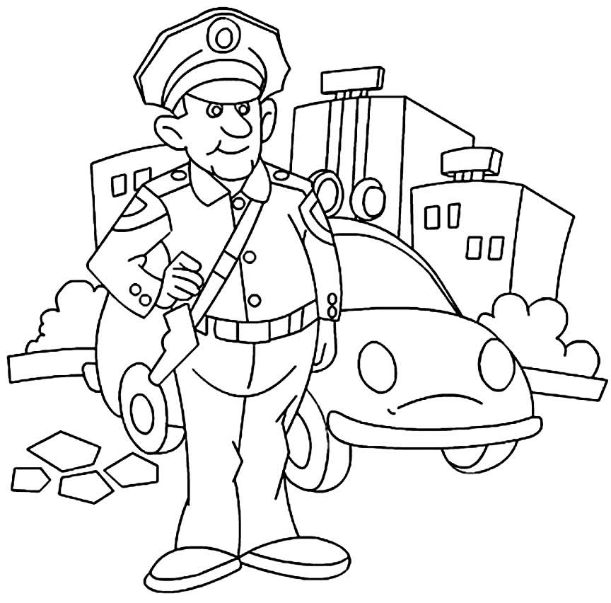 Desenho de policial