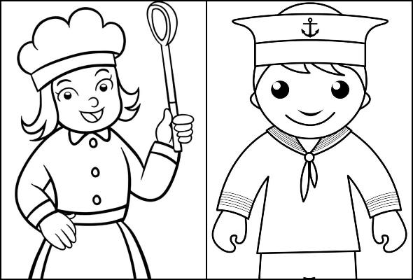 Desenhos das profissões para colorir - Pop Lembrancinhas