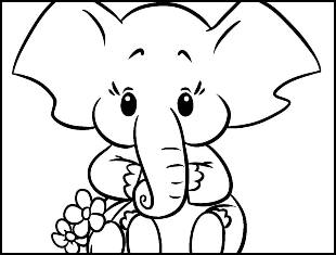 Desenhos de elefante para pintar