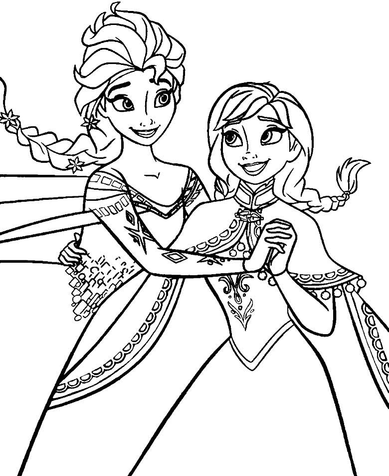 Desenho de Elsa e Anna