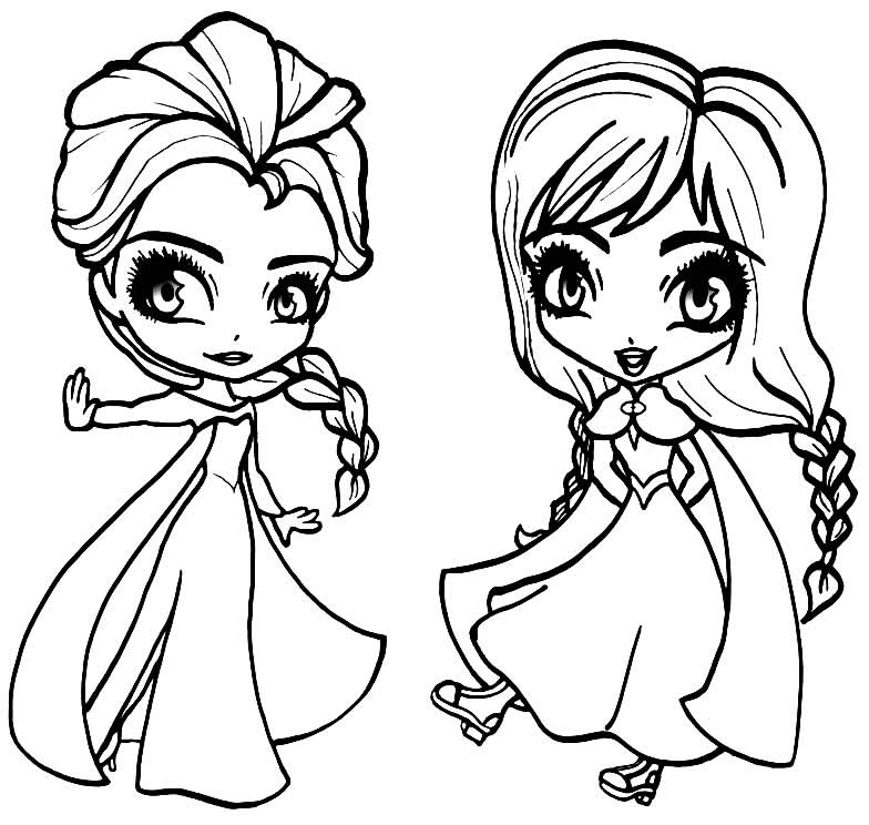Desenho de Elsa e Anna