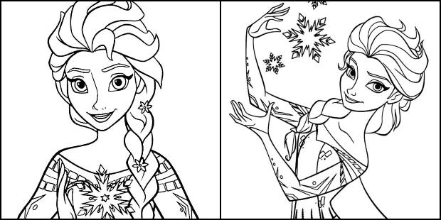 Desenhos da Elsa para colorir e imprimir