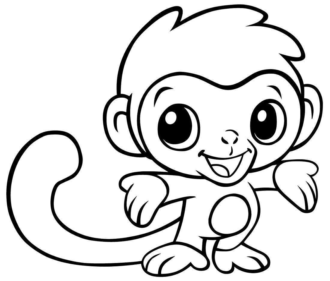 Macaco fofo para colorir - Imprimir Desenhos