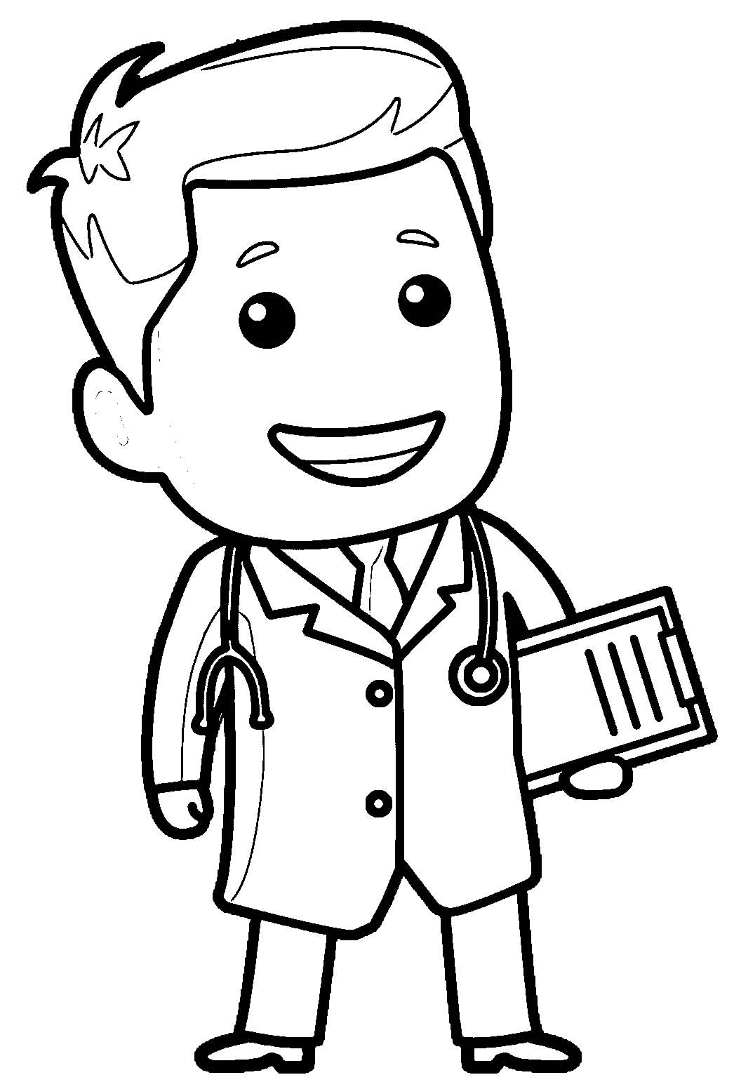 Desenhos de Médico para colorir - Bora Colorir