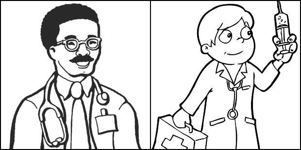 Desenhos de médicos para colorir