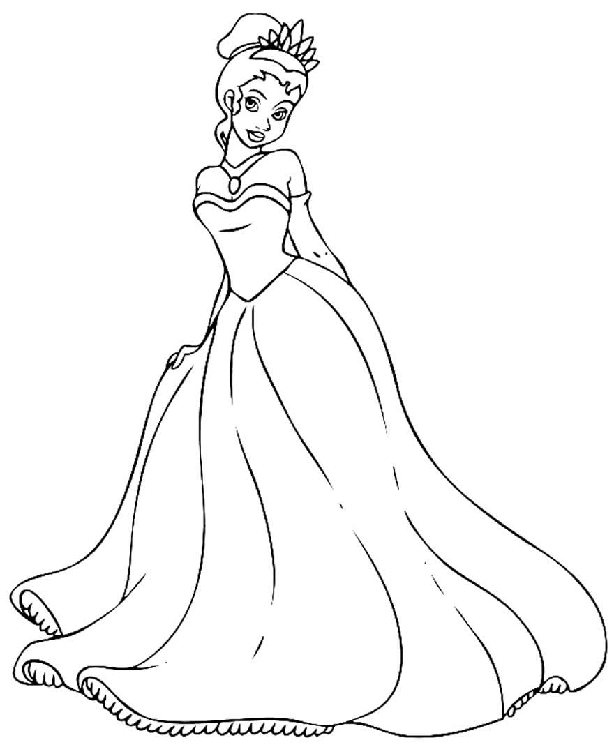 Desenho da Princesa Tiana para colorir
