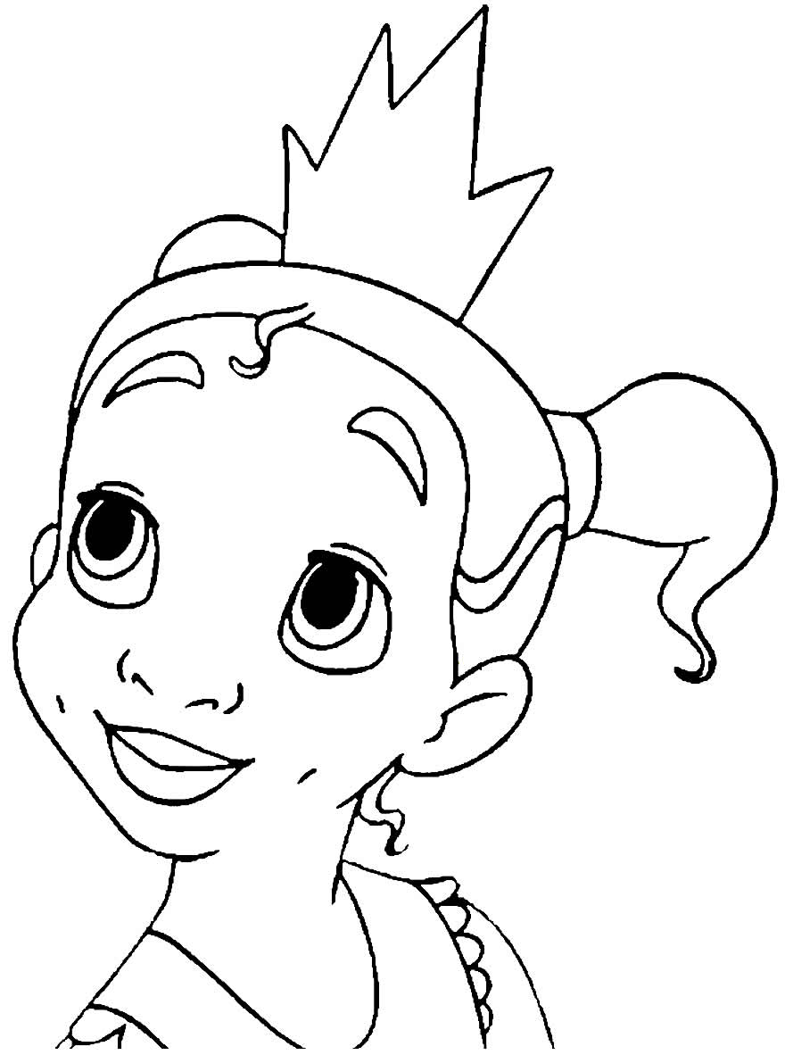 Desenho para colorir da Princesa Tiana