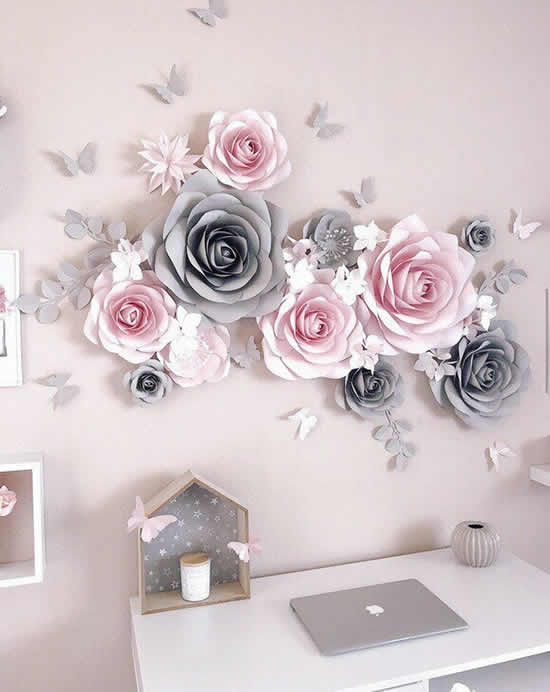 Enfeite de flores de papel para decoração