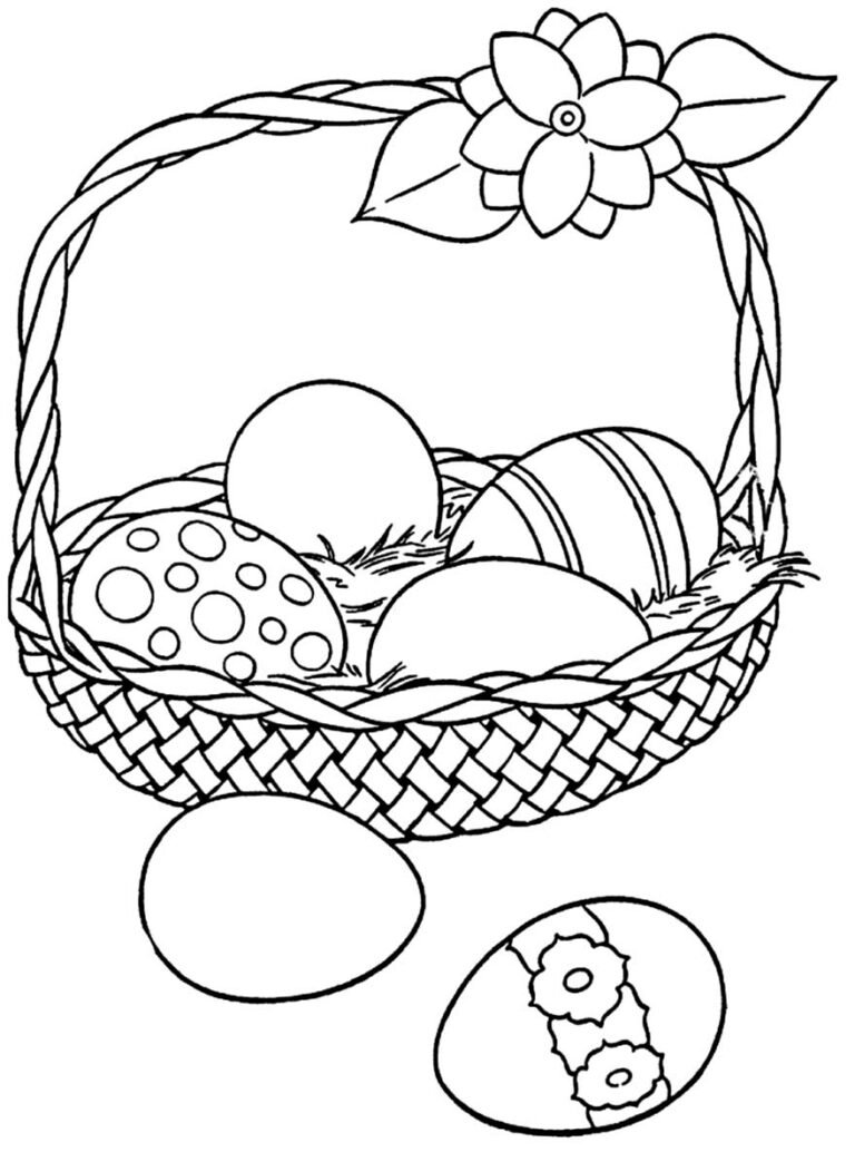 Desenhos de Cestas de Páscoa para colorir - Pop Lembrancinhas