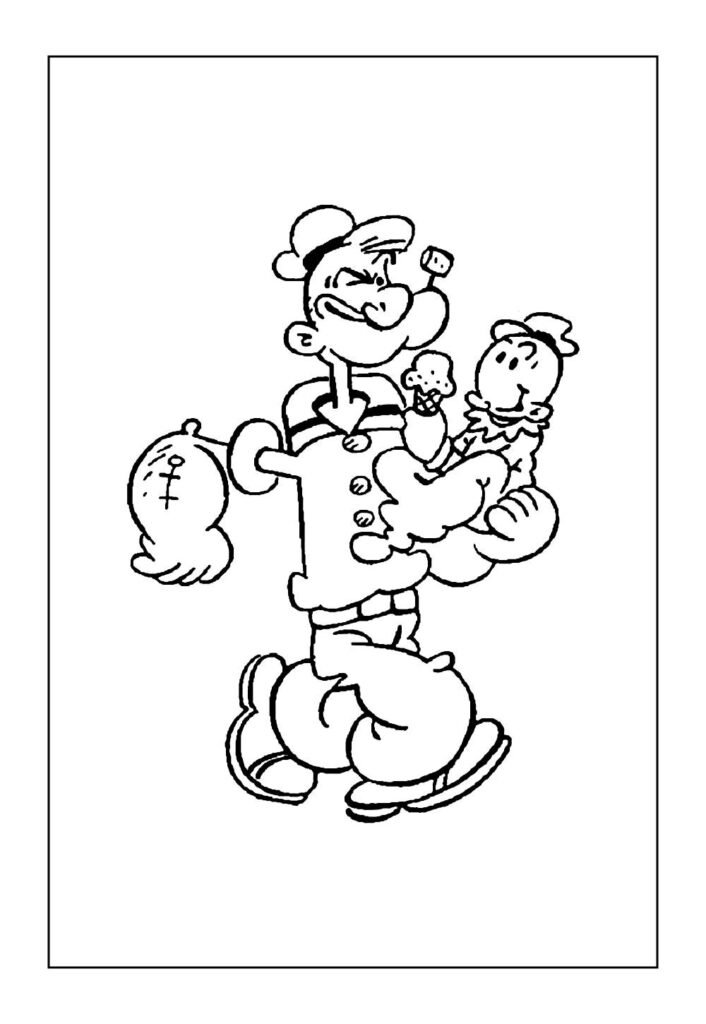 Desenho de Popeye para pintar