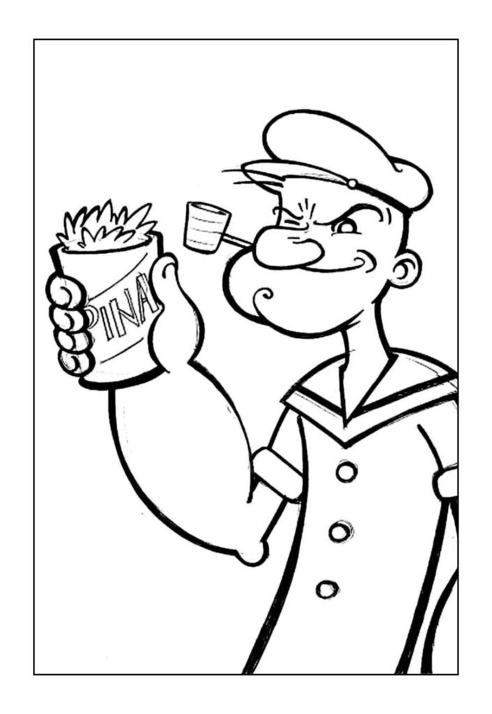 Desenho do Popeye para colorir e pintar