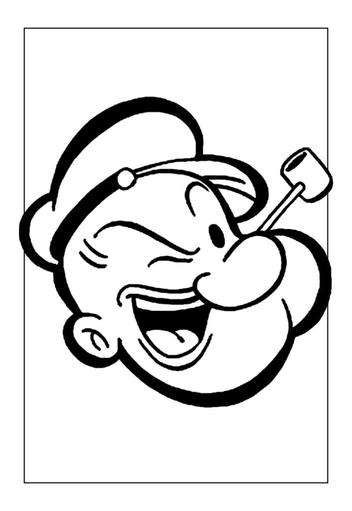 Desenho do Popeye para pintar e colorir