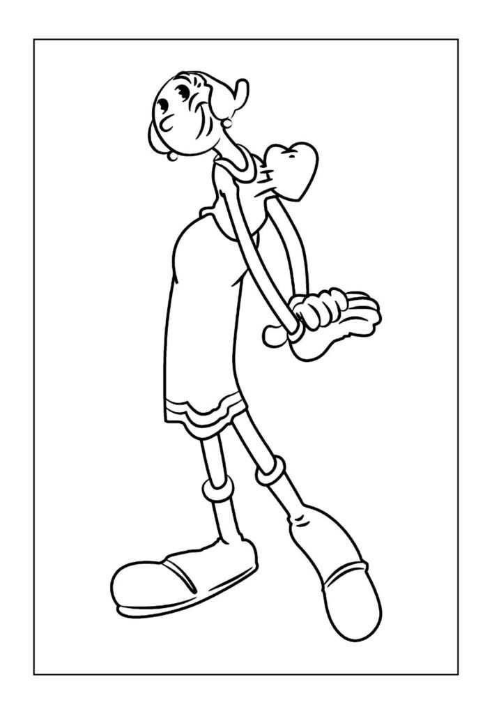 Desenho de Olívia Palito do Popeye para colorir