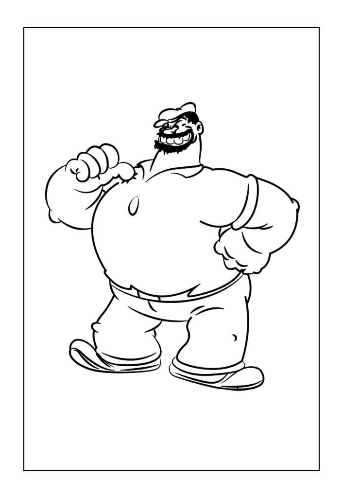Desenho de Brutus do Popeye para colorir