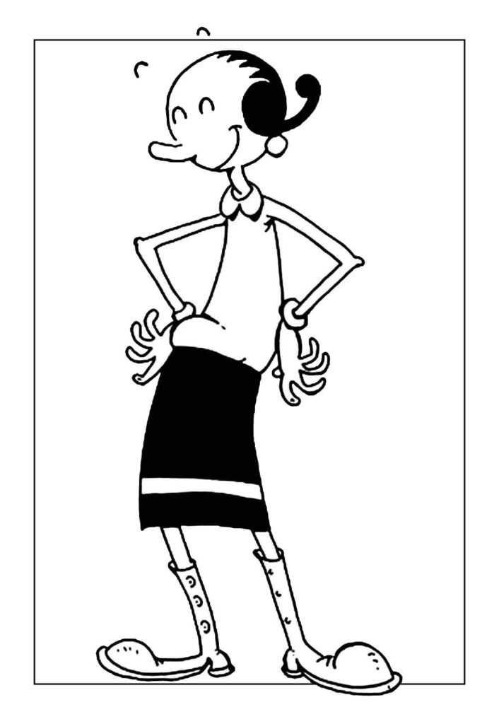 Desenho de Olívia Palito do Popeye para colorir