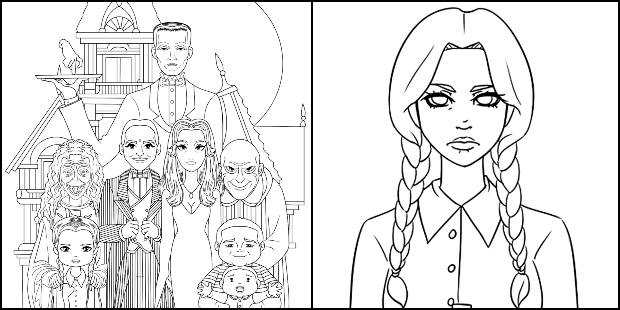 Desenhos de Wandinha Addams Para Colorir e Imprimir - Pintar Grátis Online