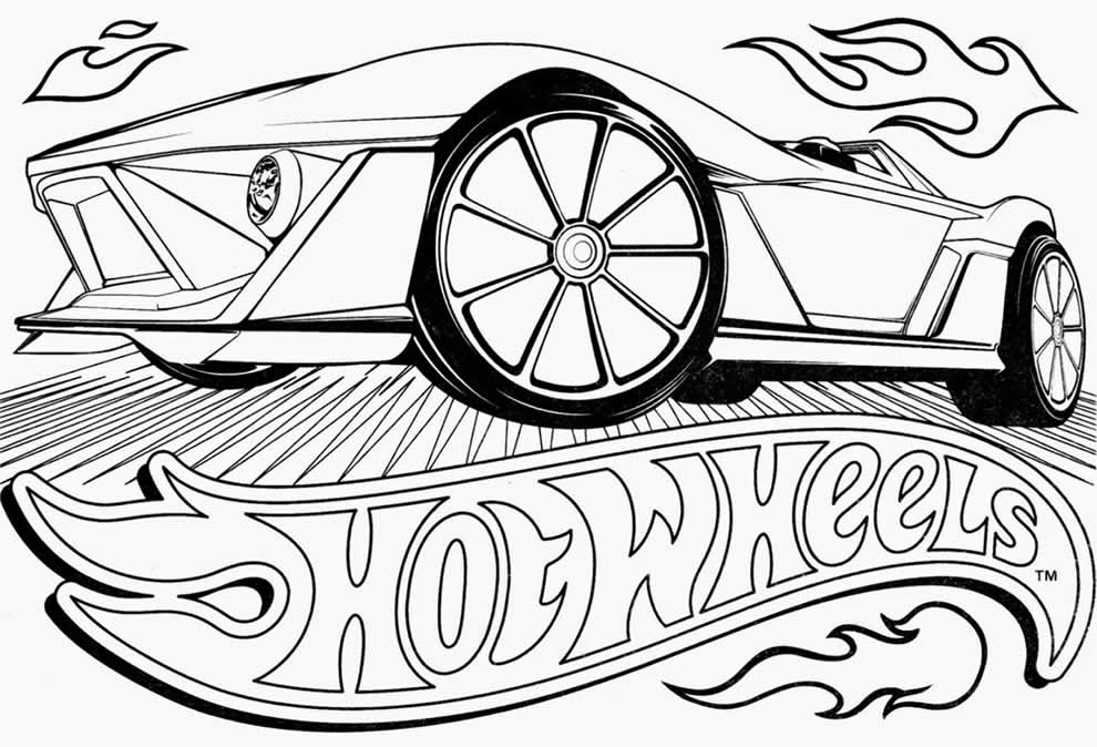 Desenho de Hot Wheels para pintar