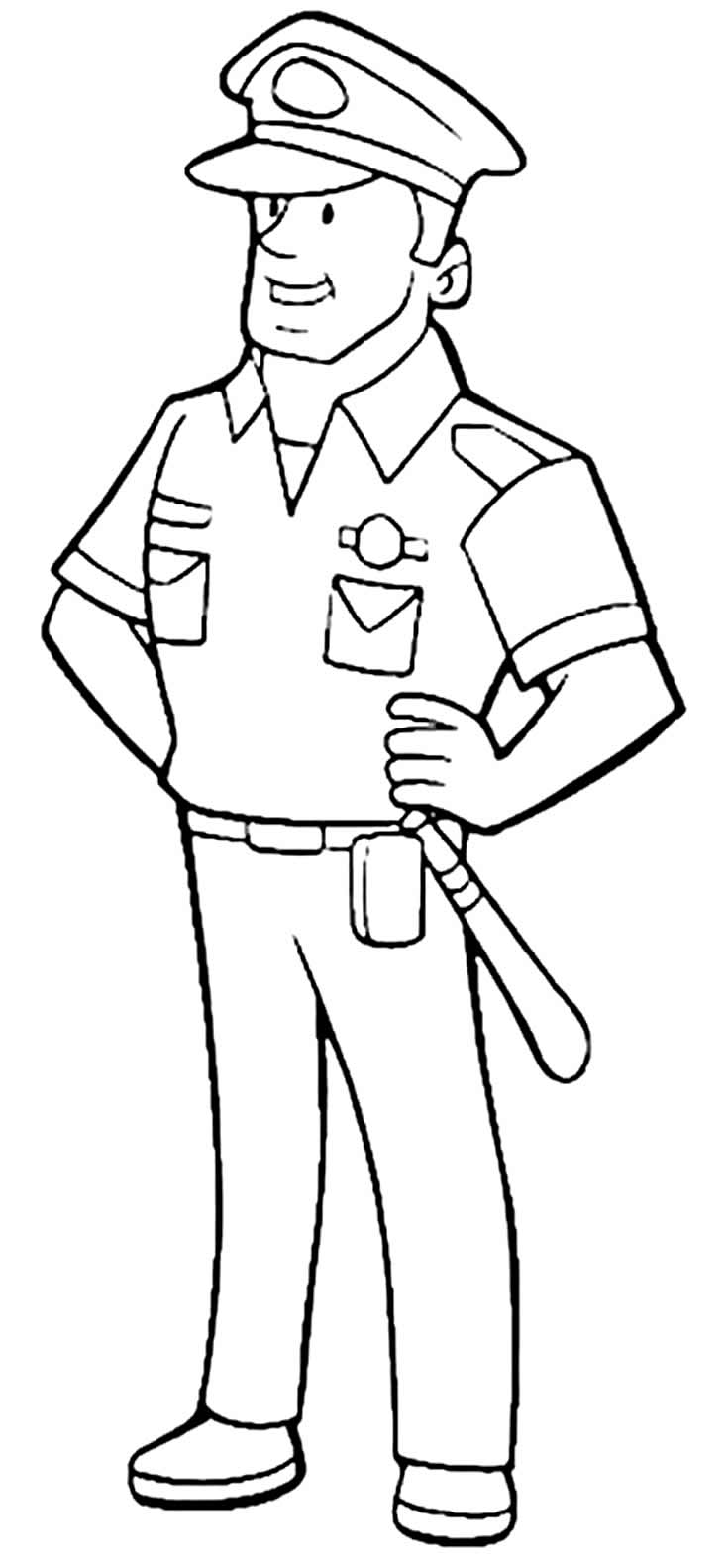 Imagem de policial para pintar