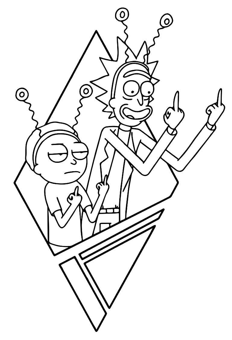 Imagem de Rick e Morty para pintar