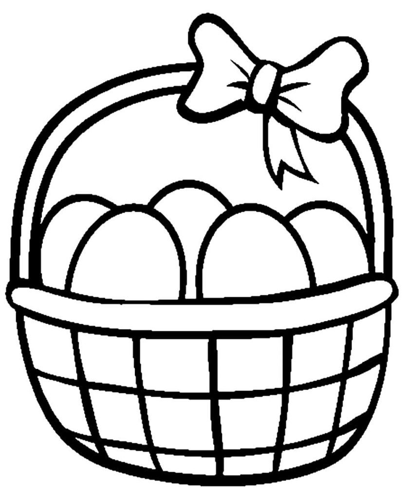 Desenhos de Cestas de Páscoa para colorir - Pop Lembrancinhas