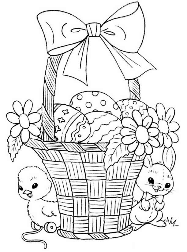 Desenho de cesta de Páscoa