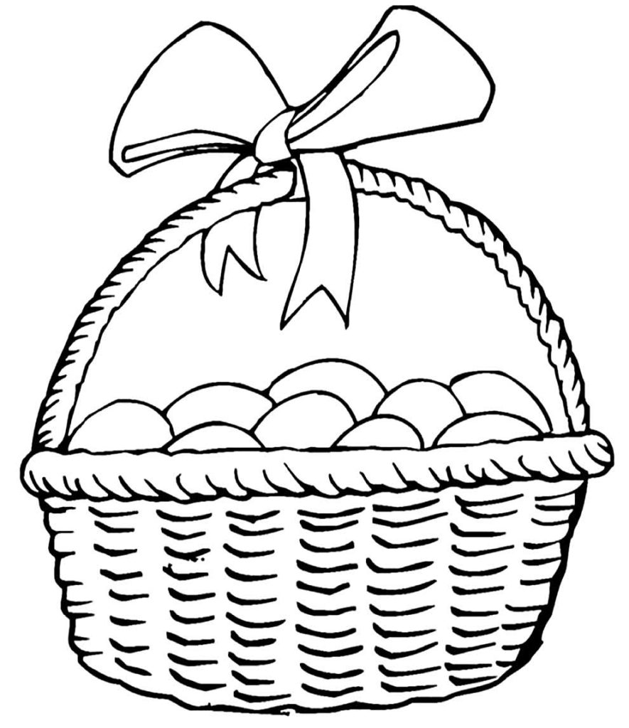Desenhos de Cestas de Páscoa para colorir - Pop Lembrancinhas