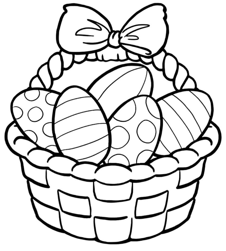 Desenhos de Cestas de Páscoa para colorir - Pop Lembrancinhas