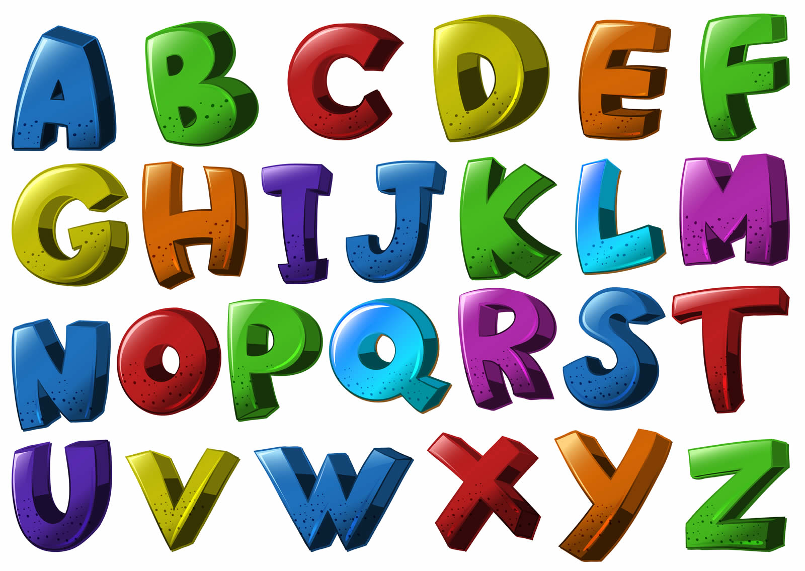 Moldes de letras coloridas para imprimir