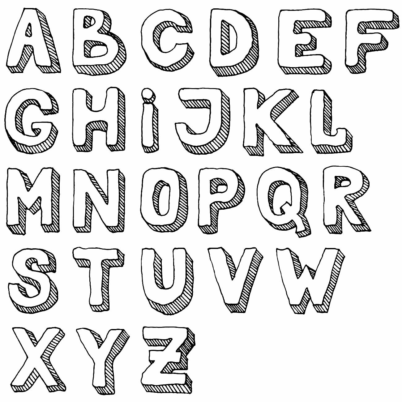 Moldes simples de letras para imprimir